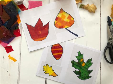 Autumn Leaves Sun Catchers Craft For Kids The Gingerbread Uk