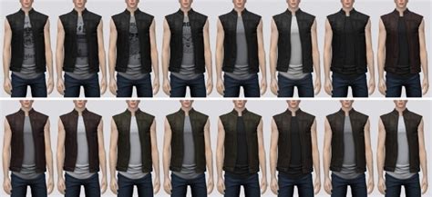 Leather Vest P At Darte77 Sims 4 Updates