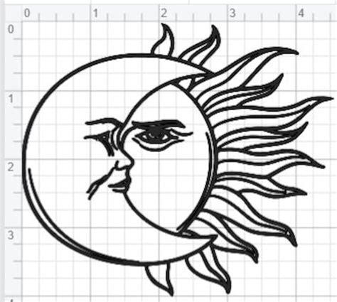 Sun Moon Split Design Svg Pdf Eps Dxf And Studio 3 Cut Files Etsy