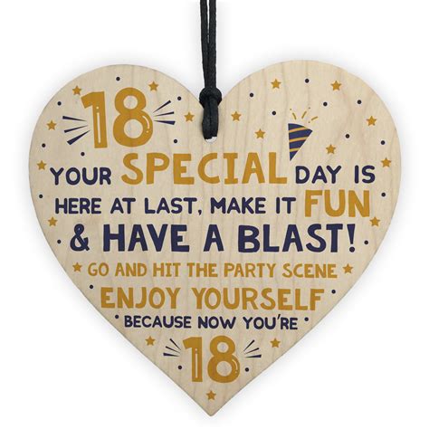 Rest assured that these will be remembered for years to come, and make for some really interesting stories in the try writing a letter to your son/ daughter telling them everything that you wish someone had told you when you turned 18! Funny 18th Birthday Gifts Novelty Wooden Hearts Gift For ...