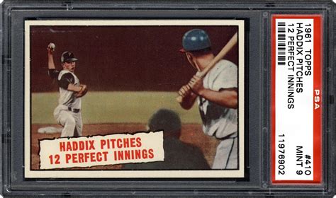1961 topps harvey haddix pitches 12 perfect innings psa cardfacts®