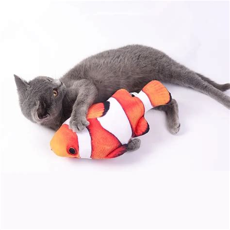 Doreenbeads 30x14cm Clown Fish Catnip Toys Cats Pillow Chew Toys Soft