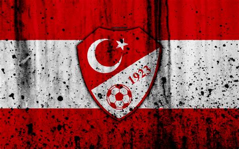 Download Wallpapers Turkey National Football Team 4k Emblem Grunge