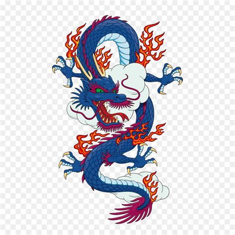 Free returns 100% money back guarantee fast shipping. T-shirt Chinese dragon Japanese dragon - Blue dragon ...