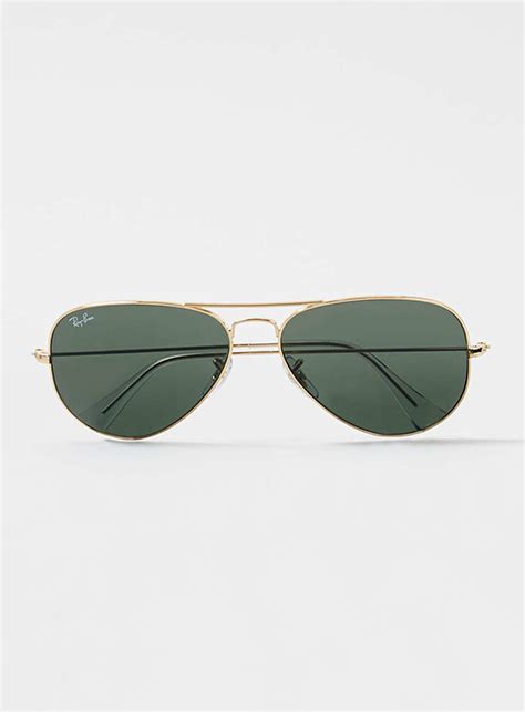 lyst ray ban gold aviator sunglasses in metallic for men