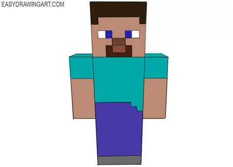 How To Draw Steve From Minecraft Easy Drawing Art