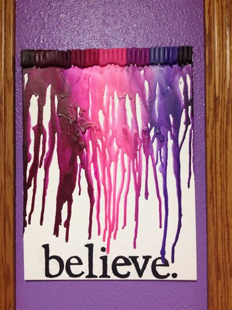 Below are 45 gorgeous purple room ideas for your house. Melted purple and pink crayons on a canvas. Painted ...