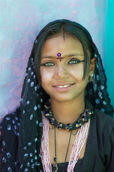 Portrait Of A Beautiful Green Eyed Rajasthani Girl Mirjam Letsch