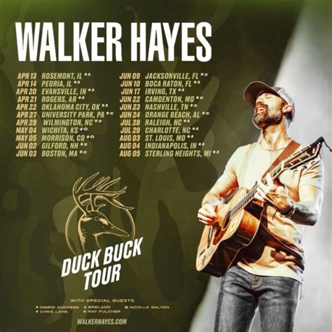 Walker Hayes Announces 2023 Duck Buck Tour Dates Hometown Country Music