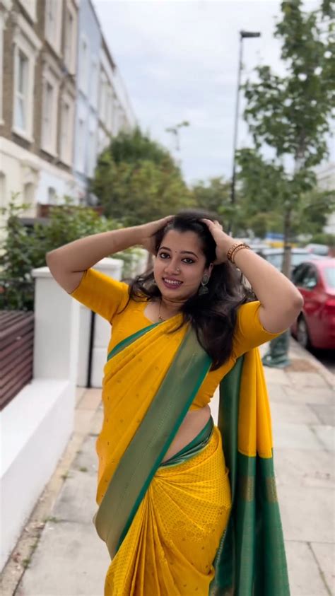Chubby Busty Malayali Lady Huge Boobs And Tummy In Yellow Saree Mp Snapshot Postimages