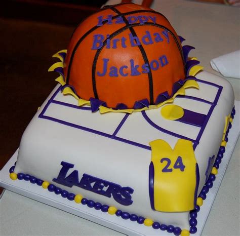 Los Angeles Lakers Basketball Theme Birthday Cake
