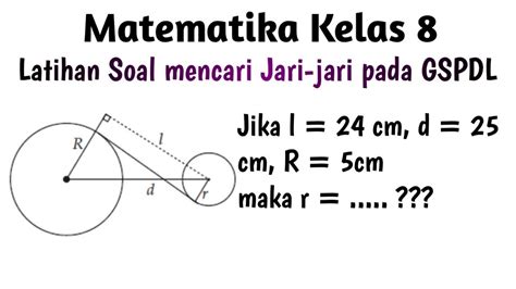 Matematika Kelas 8 Cara Mencari Jari Jari Pada Garis Singgung