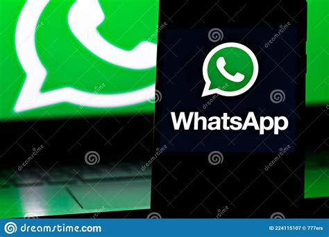 Whatsapp Messenger Application Icon On Apple Iphone 8 Smartphone Screen