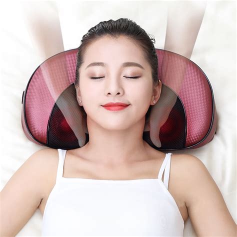 Angelruila Head Neck Massager Deep Kneading Massage Pillow Car Home Shiatsu Massage Neck