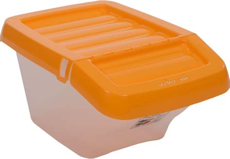 Home In Style 30l Plastic Hinged Lid Clear Base Storage Boxes Stackable