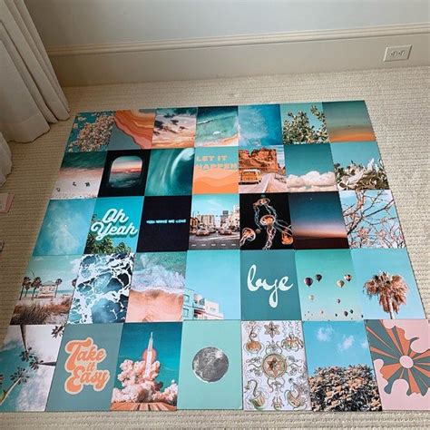 Summer Blue Collage Kit In 2021 Wall Collage Decor Cute Room Decor