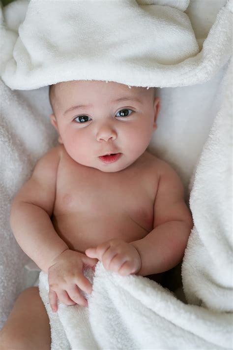 Royalty Free Photo Baby Under White Textile Pickpik