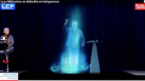 Il existe d'ailleurs aujourd'hui des projecteurs d'hologramme pour smartphone : Jean-Luc Mélenchon se dédouble en hologramme à Paris - YouTube