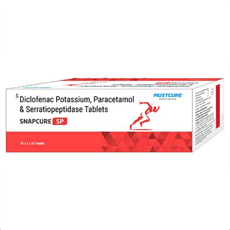 Diclofenac Potassium Paracetamol And Serratiopeptidase Tablets General Medicines At Best Price