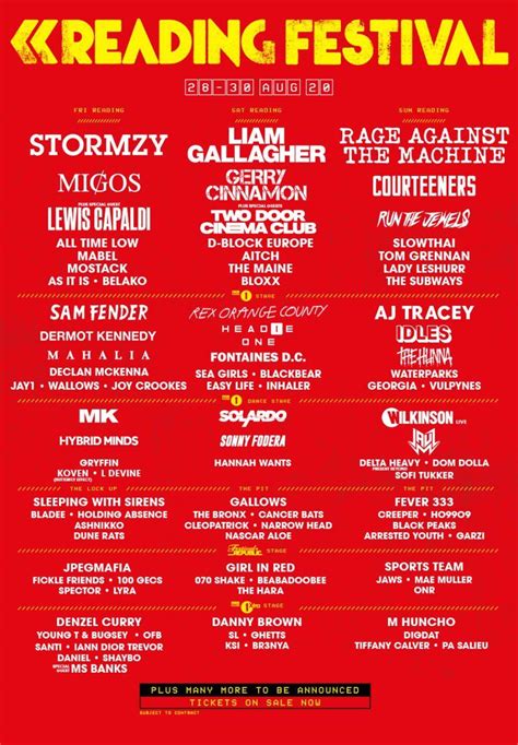 Here's the most recent updated line-up! : readingfestival