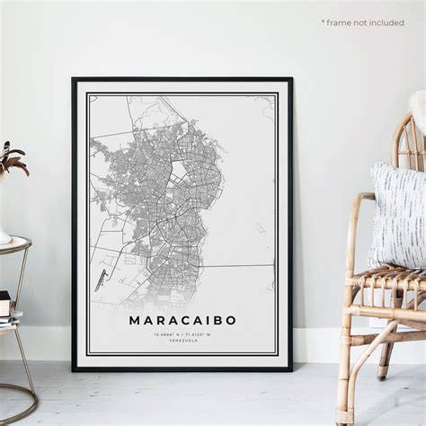Maracaibo Map Print Maracaibo Street Map Poster Venezuela Etsy