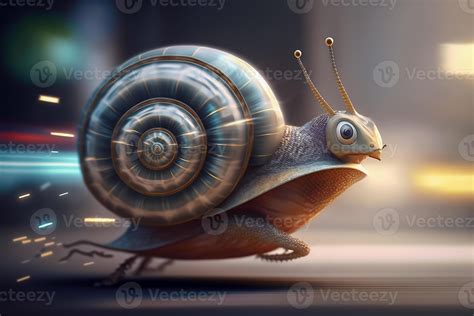 A Snail Running At Lightspeed Leaving Behind Spark Trails Fast Speed