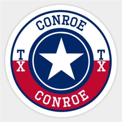 Conroe Texas Usa Round Flag Conroe Sticker Teepublic