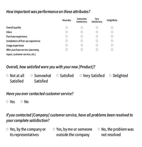 10 Survey Questions Templates Free Sample Example Format Download