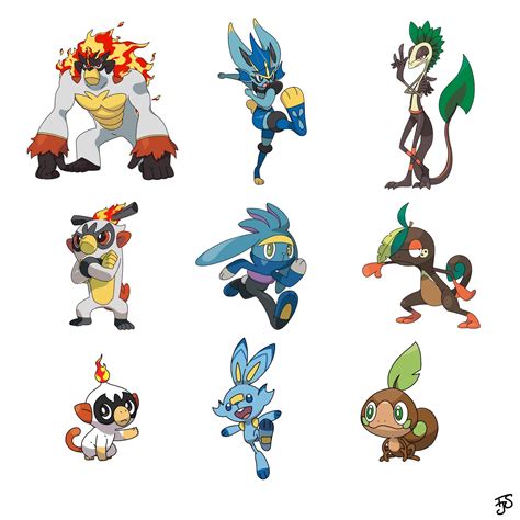 Pokemon Images Starter Pokemon Gen 8 Final Evolutions Gambaran