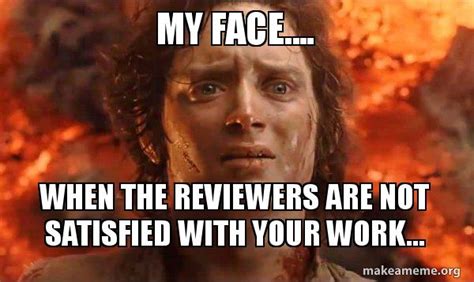 My Face When The Reviewers Are Not Satisfied With Your Work