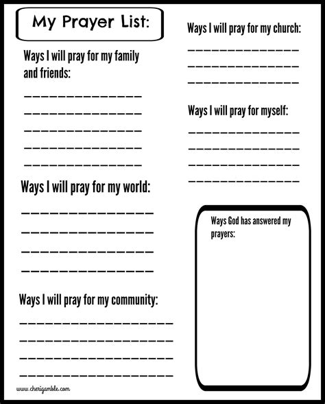 Free Prayer Journal Pages Designed For Children And Teens Sunday