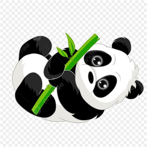 Panda Eating Bamboo Clipart Transparent Background Happy Panda Hugging