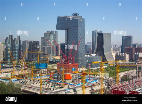 China Beijing Peking City Guomao District Skyline Cctv