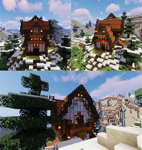 Stone enclosure acts like a surrounding fence that looks classy. Mountain house I made : Minecraft