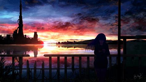 3840x2160 Anime Girl Staring At Night Sky 4k Wallpaper Hd Anime 4k