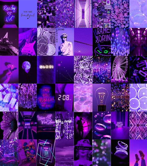 Violet Purple Photo Collage Kit Purple Aesthetic Etsy