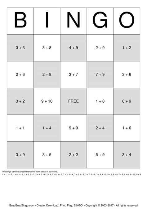 Math Addition Bingo Cards To Download Print And Customize