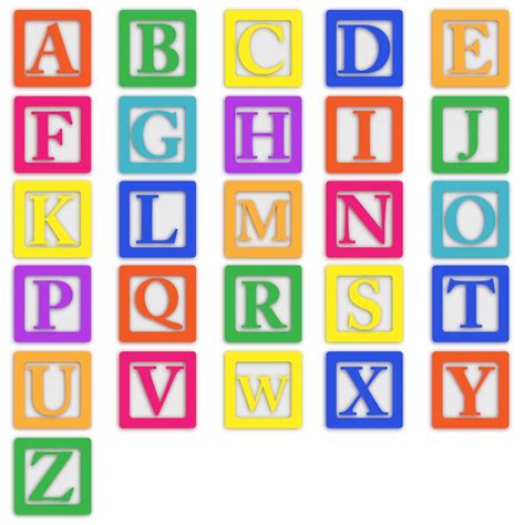 Gambar Putih Terpencil Garis Surat Alfabet Warna Warni Kotak