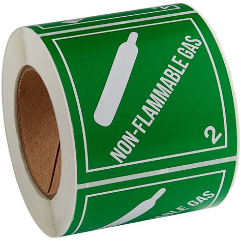 Lavex 4 X 4 Non Flammable Gas Gloss Paper Permanent Label 500 Roll