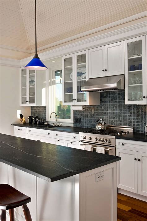 Upcycled bricks get a new life as a glazed backsplash in our 10th annual house beautiful kitchen of the year. 50+ Black Countertop Backsplash Ideas (Tile Designs, Tips ...
