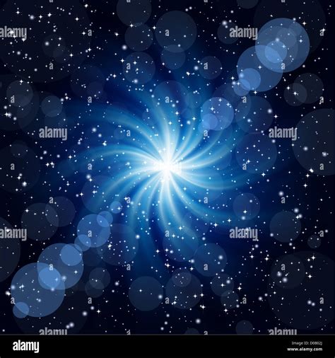 Dark Blue Background With Big Twirl Star Stock Photo Alamy