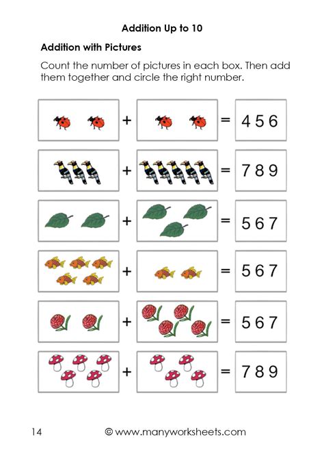 Adding was never so easy for children without these tailor made activity worksheets that will develop an interest in your kindergarten kid for numbers. Kindergarten Addition Worksheets with Pictures 2