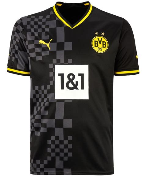 Black Borussia Dortmund Away Shirt 2022 23 New Bvb Alternate Kit 22