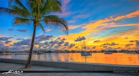 Sunrise West Palm Beach Downtown At Waterway Royal Stock Photo
