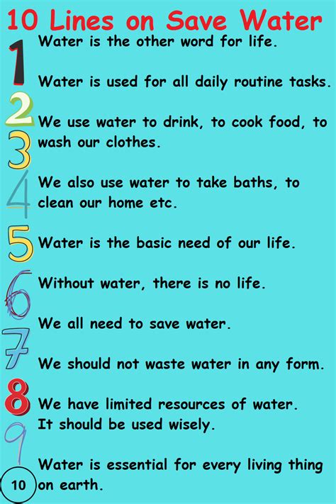 10 Lines On Save Water In English For Kids Your Hop