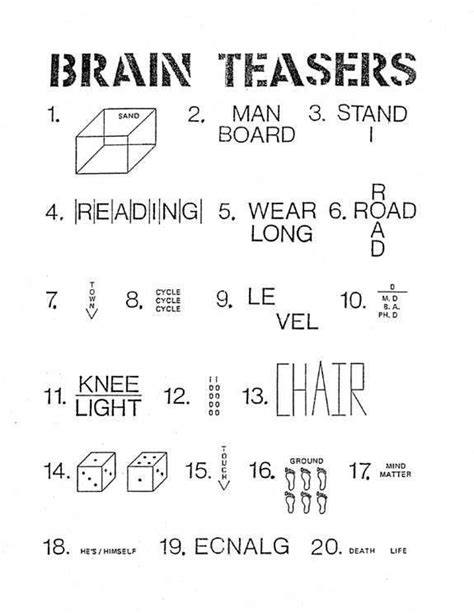 Brain Teasers Worksheet 5th Grade