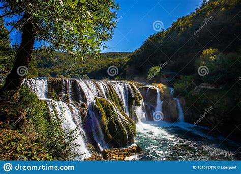 Waterfall Strbacki Buk On Una River Stock Photo Image Of Croatia