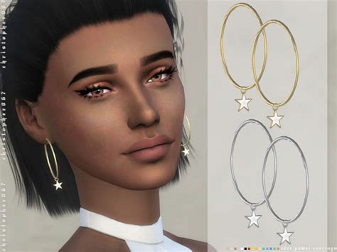 The Sims Resource Star Power Earrings Christopher067