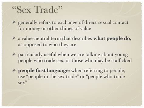 “sex Trade” Generally Refers To
