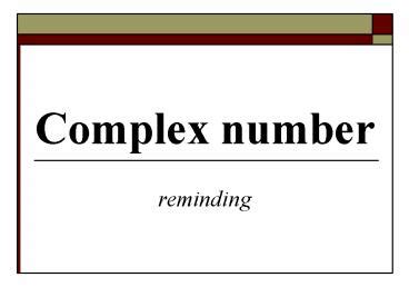 Ppt Complex Number Powerpoint Presentation Free To Download Id E D Mjuwy